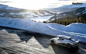 Koenigsegg Agera Top Gear Landscape Winter Snow Sunlight HD wallpaper thumb