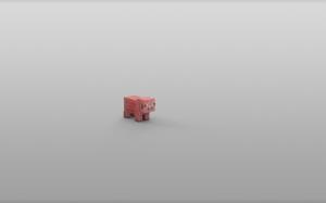 Minecraft Minimal Gray Grey Pig HD wallpaper thumb