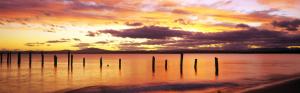 Sunrise, red sky, Bridport, northeastern Tasmania, Australia wallpaper thumb