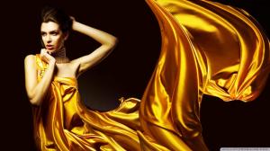 A Lady In Golden Dress wallpaper thumb