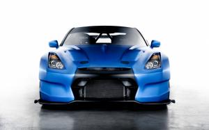 Nissan GT-R blue race car wallpaper thumb