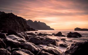 Rocks Stones Ocean Coast Cliff HD wallpaper thumb