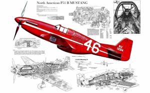 North American P-51 Mustang, Sketches, Airplane, Cockpits wallpaper thumb