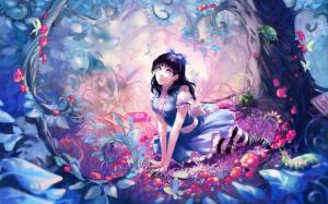 Anime girl fairy forest wallpaper thumb