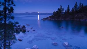 Secret Cove By Moonlight, Lake Tahoe California wallpaper thumb