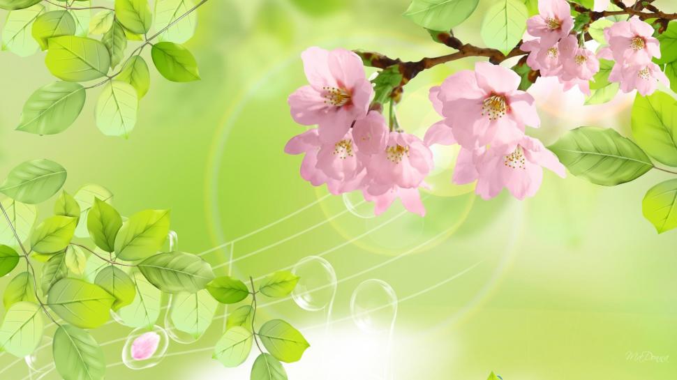 Sakura Spring wallpaper,spring HD wallpaper,soft HD wallpaper,cherry blossoms HD wallpaper,sakura HD wallpaper,fresh HD wallpaper,leaves HD wallpaper,green HD wallpaper,3d & abstract HD wallpaper,1920x1080 wallpaper