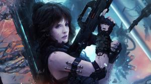 Cyberpunk, Futuristic, Women, Weapon, Science Fiction wallpaper thumb