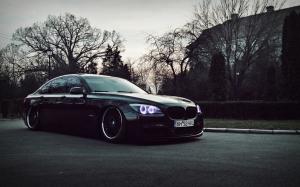 BMW black car at dusk wallpaper thumb