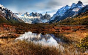 Chile, Patagonia, mountains, rocks, snow, water wallpaper thumb