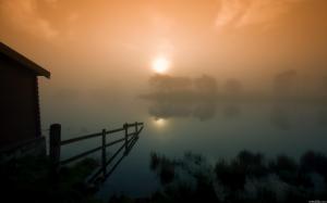 Foggy Haze On A Lake In Scotl wallpaper thumb