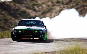 Mustang Drift Burnout Smoke HD wallpaper thumb