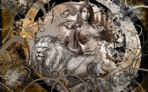 world of warcraft art fantasy game lion video woman HD wallpaper thumb