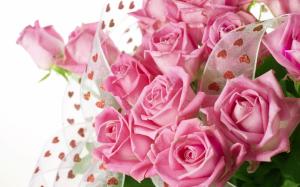 Pink roses bouquet with drops of water wallpaper thumb