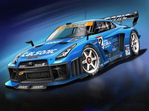 Nissan GT-R blue supercar, race car, cool wallpaper thumb