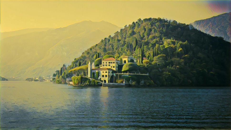 Lake Como Painting wallpaper,Scenery wallpaper,1600x900 wallpaper