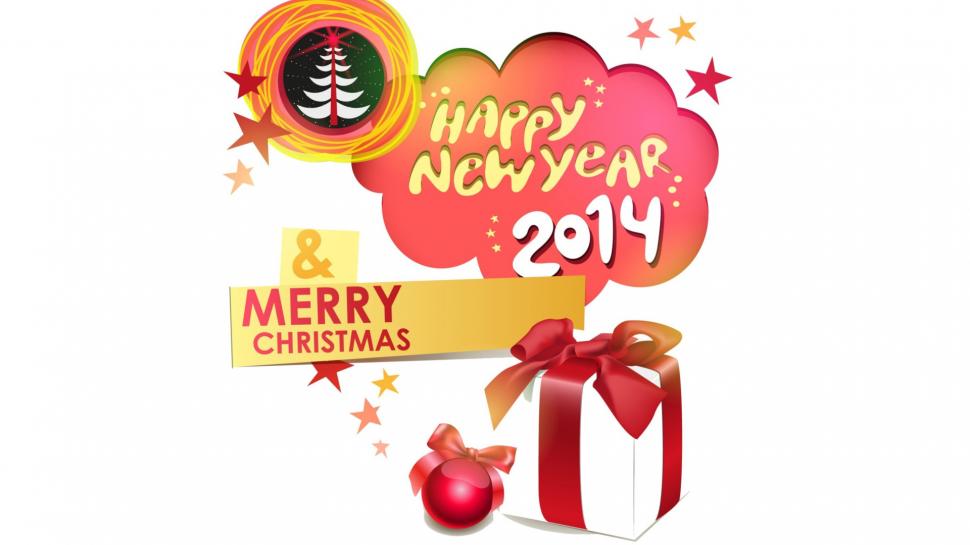 Happy New Year 2014 and Merry Christmas wallpaper,christmas HD wallpaper,happy HD wallpaper,2014 HD wallpaper,merry HD wallpaper,year HD wallpaper,holidays HD wallpaper,1920x1080 wallpaper