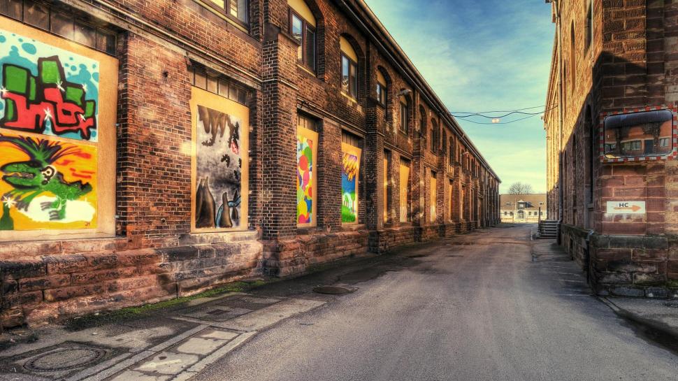 Commercial Alleyway Hdr wallpaper,alley HD wallpaper,graffiti HD wallpaper,commercial HD wallpaper,animals HD wallpaper,1920x1080 wallpaper
