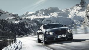 Bentley Continental Motion Blur Mountains Snow HD wallpaper thumb