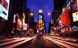 New York city street by night wallpaper thumb