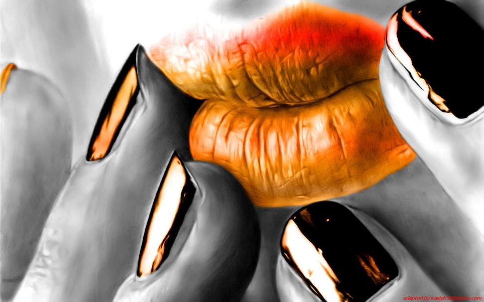 Lips Fingers HD wallpaper,digital/artwork wallpaper,lips wallpaper,fingers wallpaper,1680x1050 wallpaper