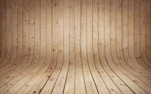 Wooden curved floor wallpaper thumb