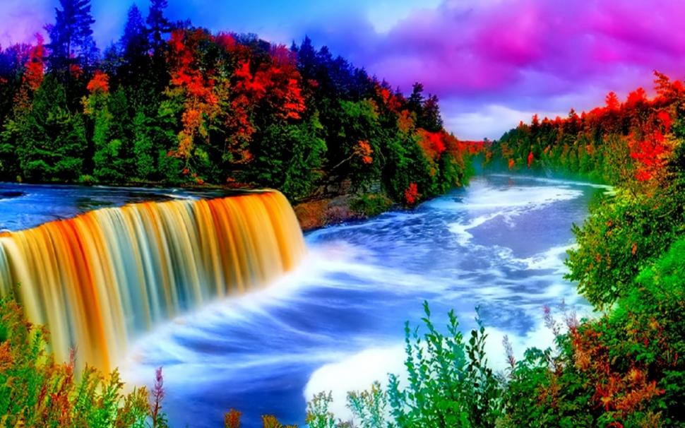 Rainbow Waterfall wallpaper,background HD wallpaper,Waterfall HD wallpaper,Colorful HD wallpaper,Wallpaper HD wallpaper,picspaper HD wallpaper,2880x1800 wallpaper