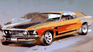 Ford Mustang Classic Car Classic Boss Drawing HD wallpaper thumb