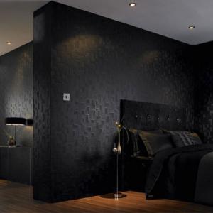 Modern , House, Black Wall, Yellow Flower, Lights, Switch, Pillow, Bed wallpaper thumb