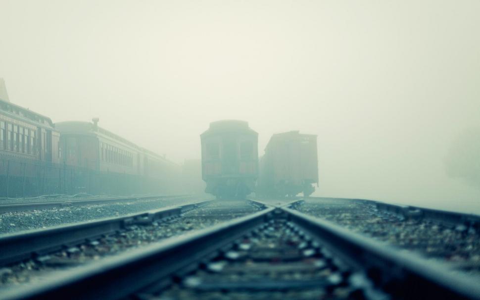Vintage Subway Cars In The Fog wallpaper,tracks HD wallpaper,cars HD wallpaper,train HD wallpaper,1920x1200 wallpaper