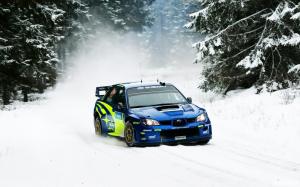 Subaru WRX STI Rally Snow HD wallpaper thumb
