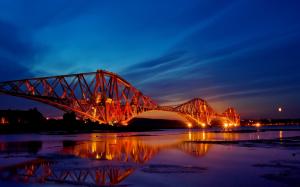 Scotland bridge night lights wallpaper thumb