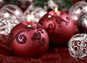 christmas decorations, candles, holiday, attributes, fire wallpaper thumb