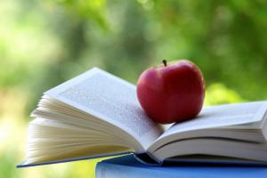 apple, book, reflections, blurring wallpaper thumb