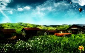 Dream home house and truck wallpaper thumb