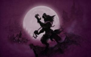 Werewolf Wolf Purple Drawing Sketch Moon HD wallpaper thumb