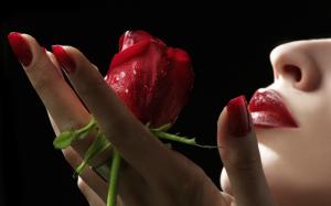Red Rose & Lips HD wallpaper thumb