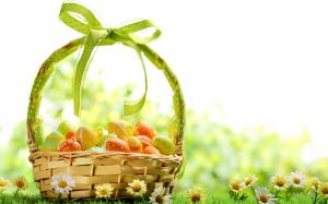 Spring, flowers, Easter eggs, colorful, basket wallpaper thumb