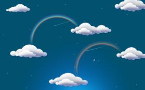 Rainbow and Clouds wallpaper thumb