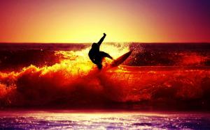 Sunset Surfing wallpaper thumb