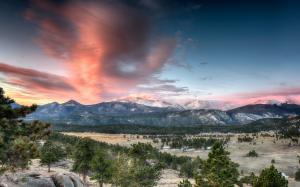 Rocky Mountain National Park, Colorado, USA, mountains, trees, sunset wallpaper thumb