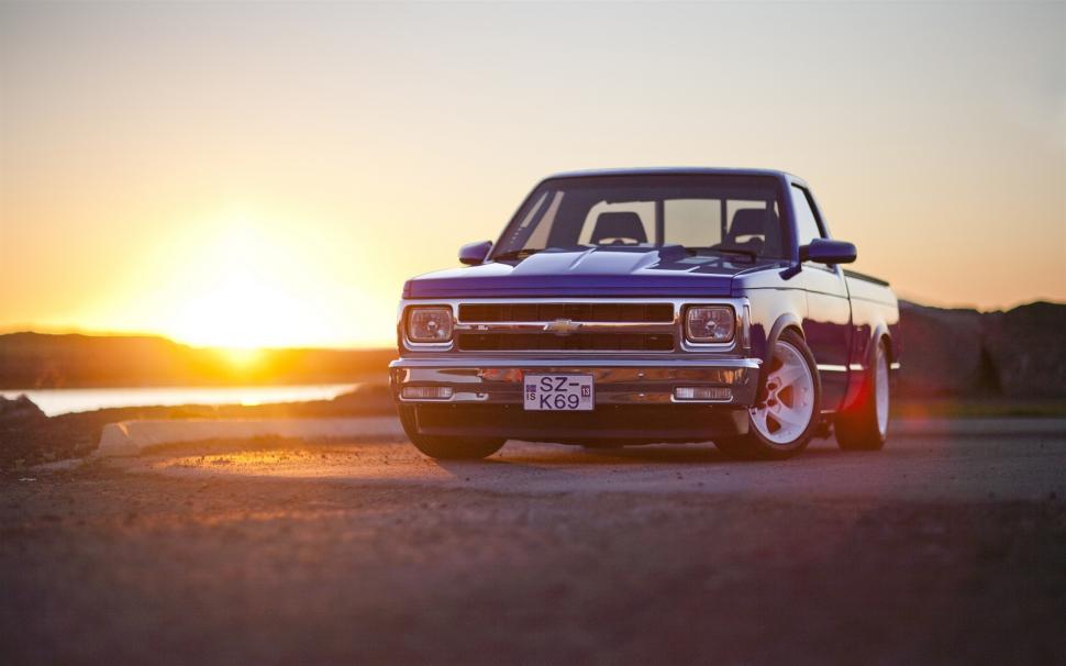 Chevrolet S10 pickup, sunset wallpaper,Chevrolet HD wallpaper,Sunset HD wallpaper,1920x1200 wallpaper