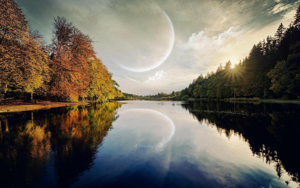 *** The Moon Over The River *** wallpaper,natura HD wallpaper,rzeka HD wallpaper,ksiezyc HD wallpaper,nature & landscapes HD wallpaper,1920x1200 wallpaper