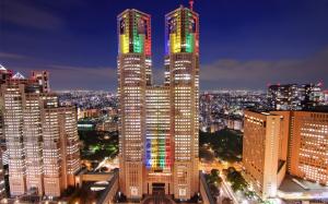Japan, Tokyo, metropolis, skyscrapers, night, city lights wallpaper thumb