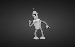 Futurama Bender BW Robot HD wallpaper thumb