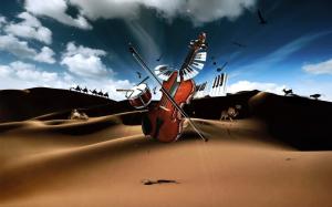 Drum, Violin, Piano in Desert wallpaper thumb