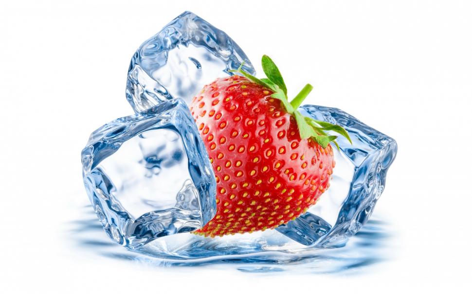 Ice and Strawberry wallpaper | 3d and abstract | Wallpaper Better