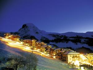 ski resort savoie france blue lights Night photography Ski Resort Savoie Resorts snow travel HD wallpaper thumb