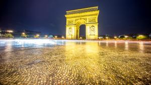 Paris Arc de Triomphe Night Timelapse HD wallpaper thumb