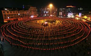 Lantern Festival, China, night, Dragon dance wallpaper thumb