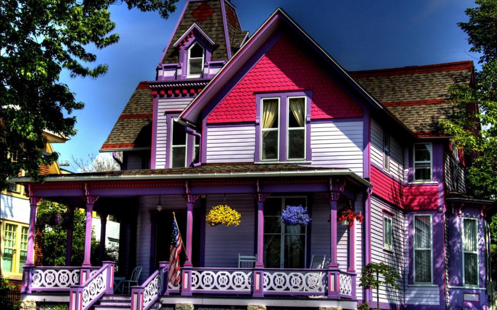 Cute purple house wallpaper,photography HD wallpaper,1920x1200 HD wallpaper,house HD wallpaper,1920x1200 wallpaper